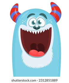 Funny cartoon monster illustration. Vector isolated