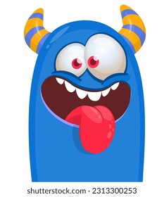 Funny cartoon monster illustration. Vector design