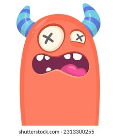 Funny cartoon monster illustration. Vector design