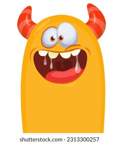 Funny cartoon monster illustration. Vector design