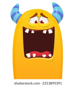 Funny cartoon monster illustration. Vector illustration isolated on white