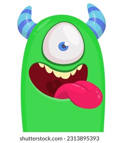 Funny cartoon monster illustration. Vector illustration isolated on white