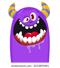 Funny cartoon monster illustration. Vector illustration isolated on white