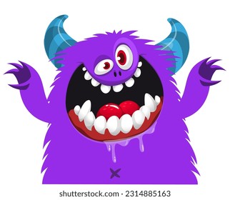 Funny cartoon monster illustration. Vector illustration isolated on white