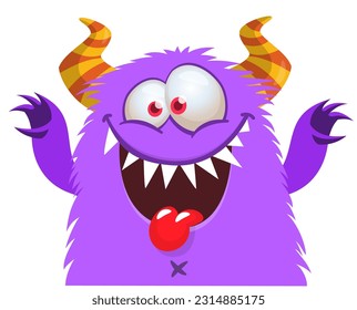 Funny cartoon monster illustration. Vector illustration isolated on white