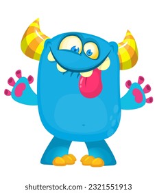 Funny cartoon monster illustration. Vector isolated