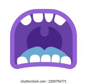 Funny Cartoon Monster Mouth. Vector illustration