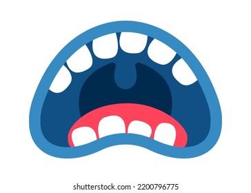 Funny Cartoon Monster Mouth. Vector illustration