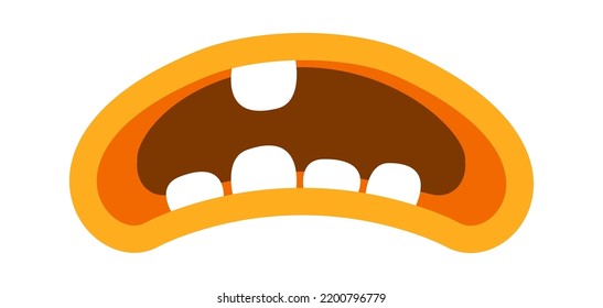 Funny Cartoon Monster Mouth. Vector illustration