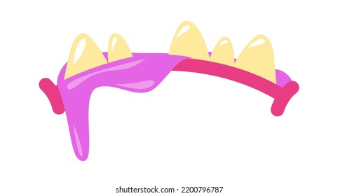 Funny Cartoon Monster Mouth. Vector illustration