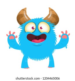 Funny cartoon monster with no teeth. Illustration clipart