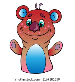Funny cartoon Monster on a white background