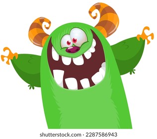 Funny cartoon monster pop up. Great for sticker design or kids decoration