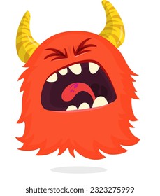 Funny cartoon monster singing or screaming. Great for package or party decoration