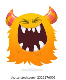 Funny cartoon monster singing or screaming. Great for package or party decoration