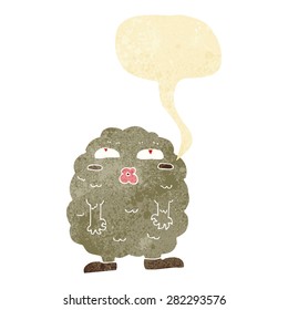 monstruo de caricaturas divertidas con burbuja de habla