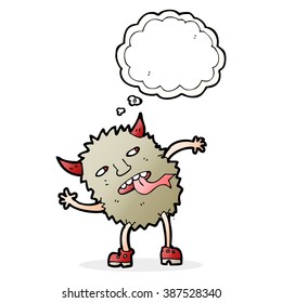monstruo de caricatura divertido con burbuja de pensamiento
