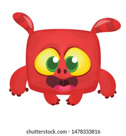 Funny cartoon monster. Vector Halloween illustration