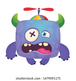 Funny cartoon monster. Vector Halloween illustration