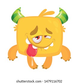 Funny cartoon monster. Vector Halloween illustration
