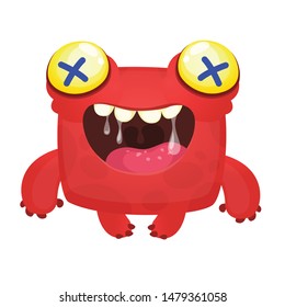 Funny cartoon monster. Vector Halloween illustration