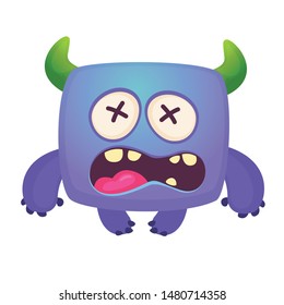 Funny cartoon monster. Vector Halloween illustration