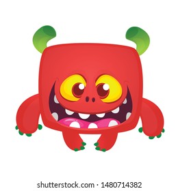 Funny cartoon monster. Vector Halloween illustration