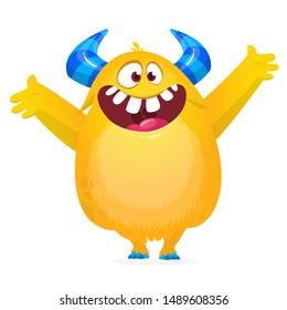 Funny cartoon monster. Vector Halloween illustration