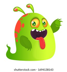 Funny cartoon monster. Vector Halloween illustration