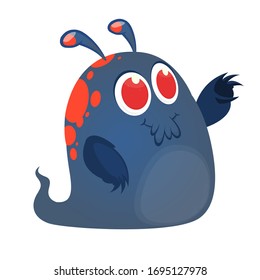 Funny cartoon monster. Vector Halloween illustration