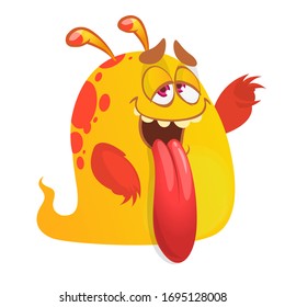 Funny cartoon monster. Vector Halloween illustration