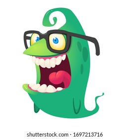 Funny cartoon monster. Vector Halloween illustration