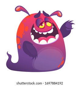 Funny cartoon monster . Vector Halloween illustration