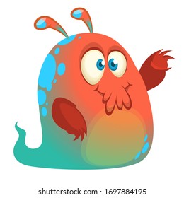 Funny cartoon monster. Vector Halloween illustration