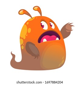 Funny cartoon monster. Vector Halloween illustration
