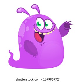 Funny cartoon monster. Vector Halloween illustration