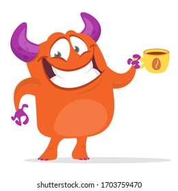 Funny cartoon monster. Vector Halloween illustration