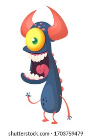 Funny cartoon monster. Vector Halloween illustration