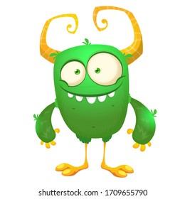 Funny cartoon monster. Vector Halloween illustration