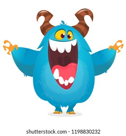 Funny cartoon monster . Vector illustration