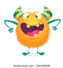 Funny cartoon monster. Vector illustration