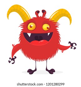Funny cartoon monster. Vector illustration
