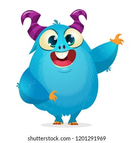 Funny cartoon monster. Vector illustration