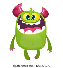 Funny cartoon monster. Vector illustration