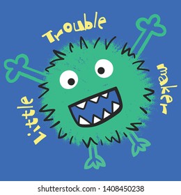 funny cartoon monster vector illustration