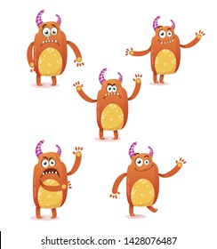funny cartoon monster vector illustration