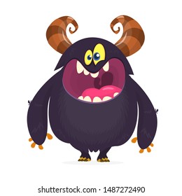 Funny cartoon monster. Vector illustration