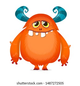 Funny cartoon monster. Vector illustration