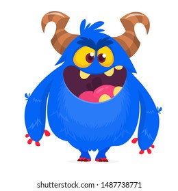 Funny cartoon monster. Vector illustration
