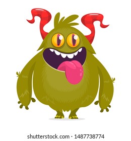 Funny cartoon monster. Vector illustration